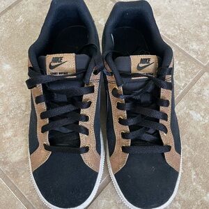 Nike Black and Gold Court Royale Sneakers